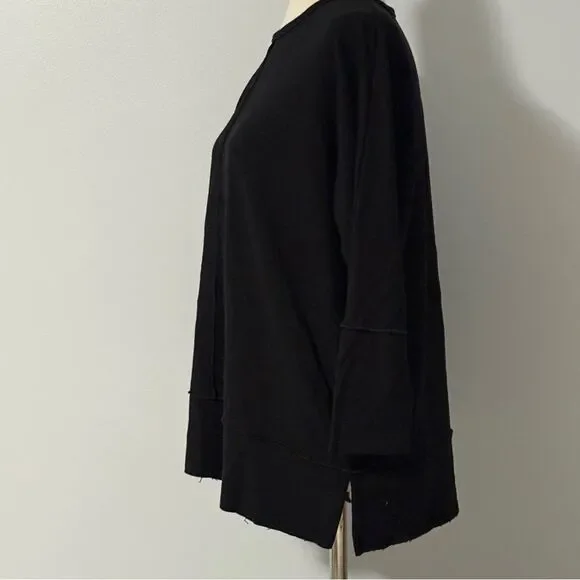 SPANX Perfect Length Dolman Top Sweatshirt Small Oversized Black - Picture 5 of 9